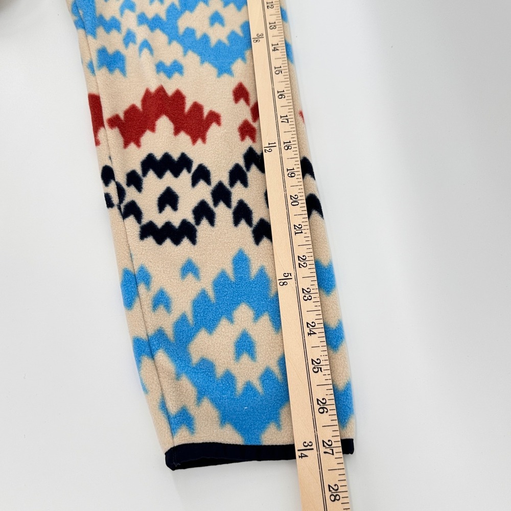 Lands' End Mens Large‎ Fleece Pullover Aztec Print Snaps Mock Neck L Sweater - Picture 10 of 12